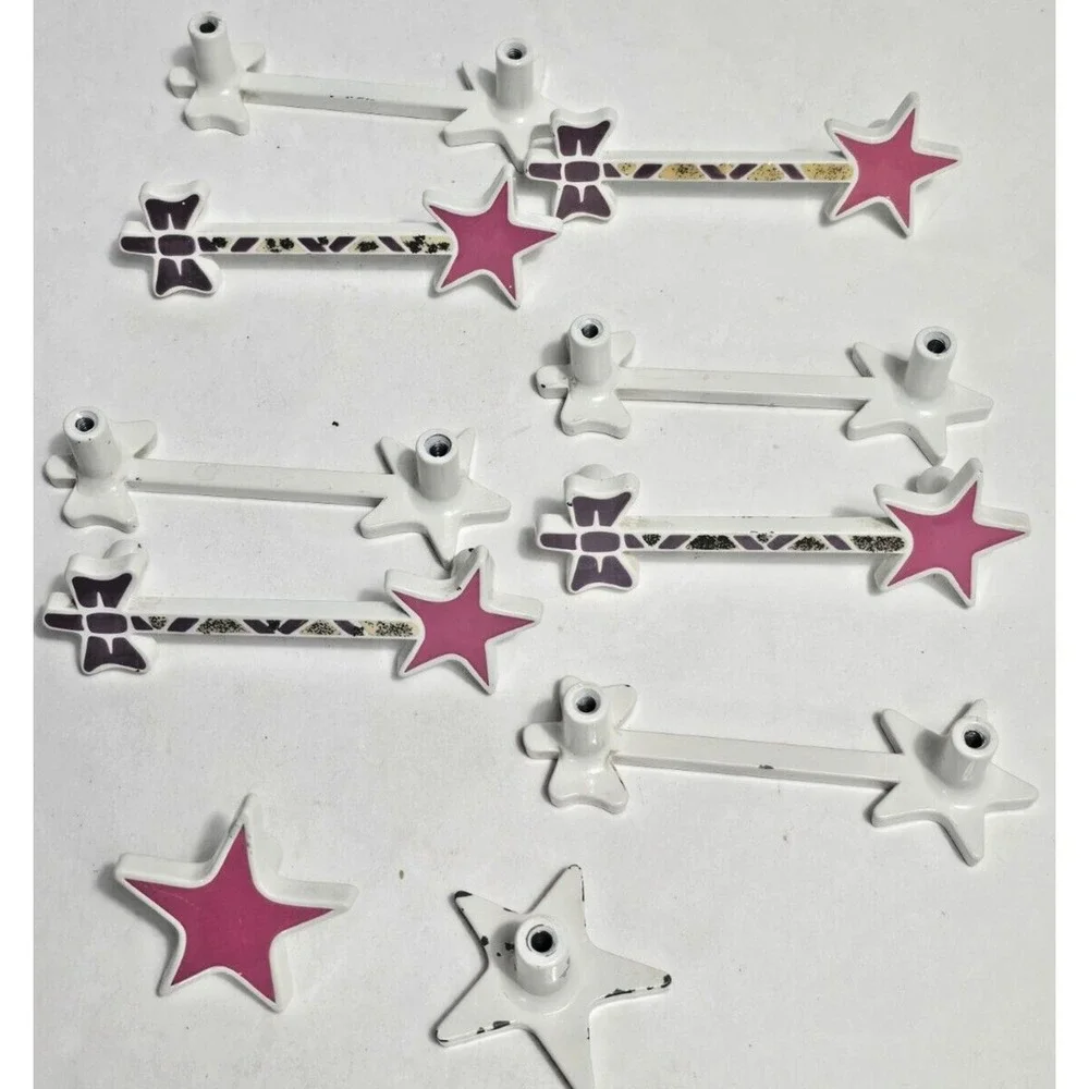 VTG Set of 10 Betsy Fields Design Pink Magic Wand Princess Fairy Drawer Pulls